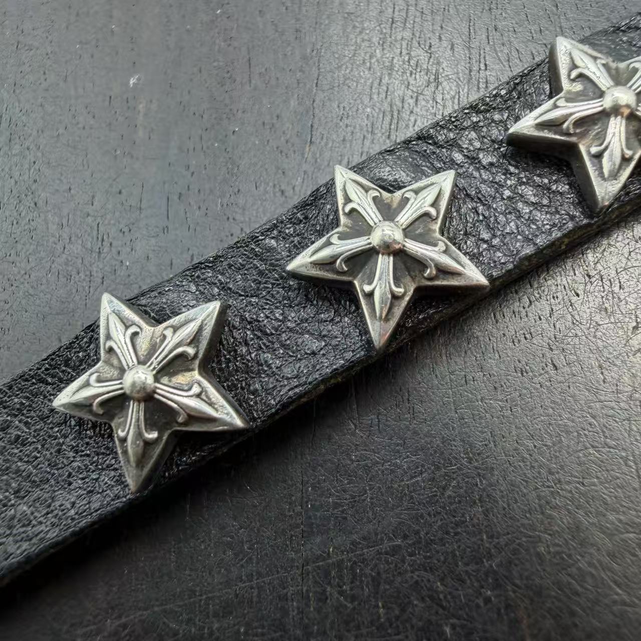 Chrome Hearts Star Studded Leather Bracelet
