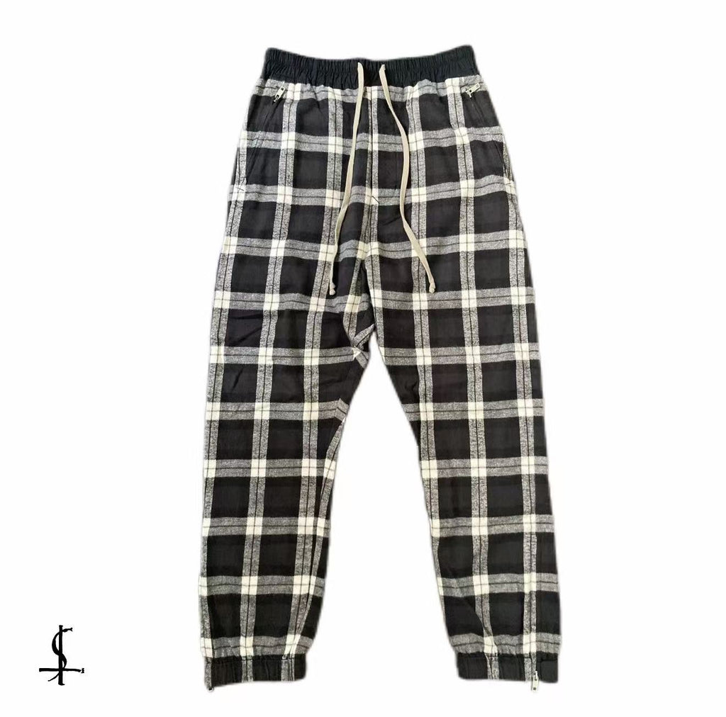 Rick Owens 19SS Babel Plaid Brushed Cotton Sweatpants