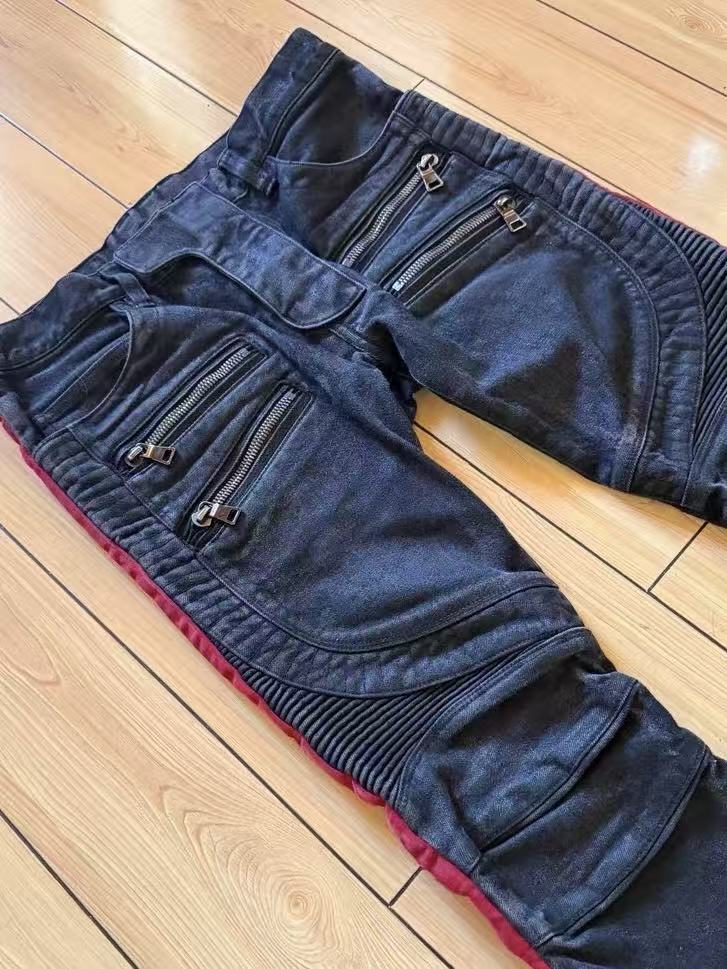 Balmain 15SS Four Zip Biker Jeans