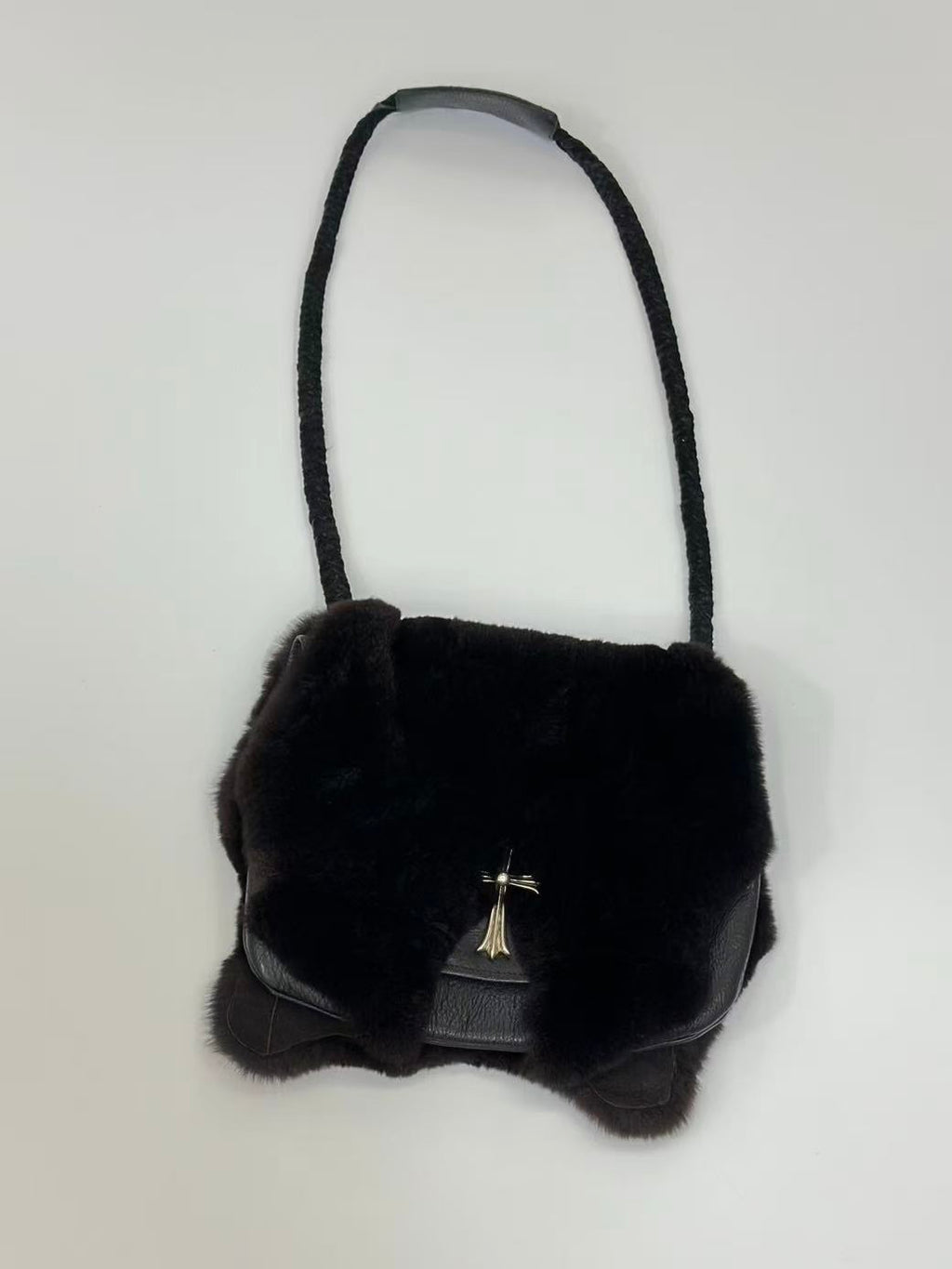 Chrome Hearts Mink Fur Crossbody Bag