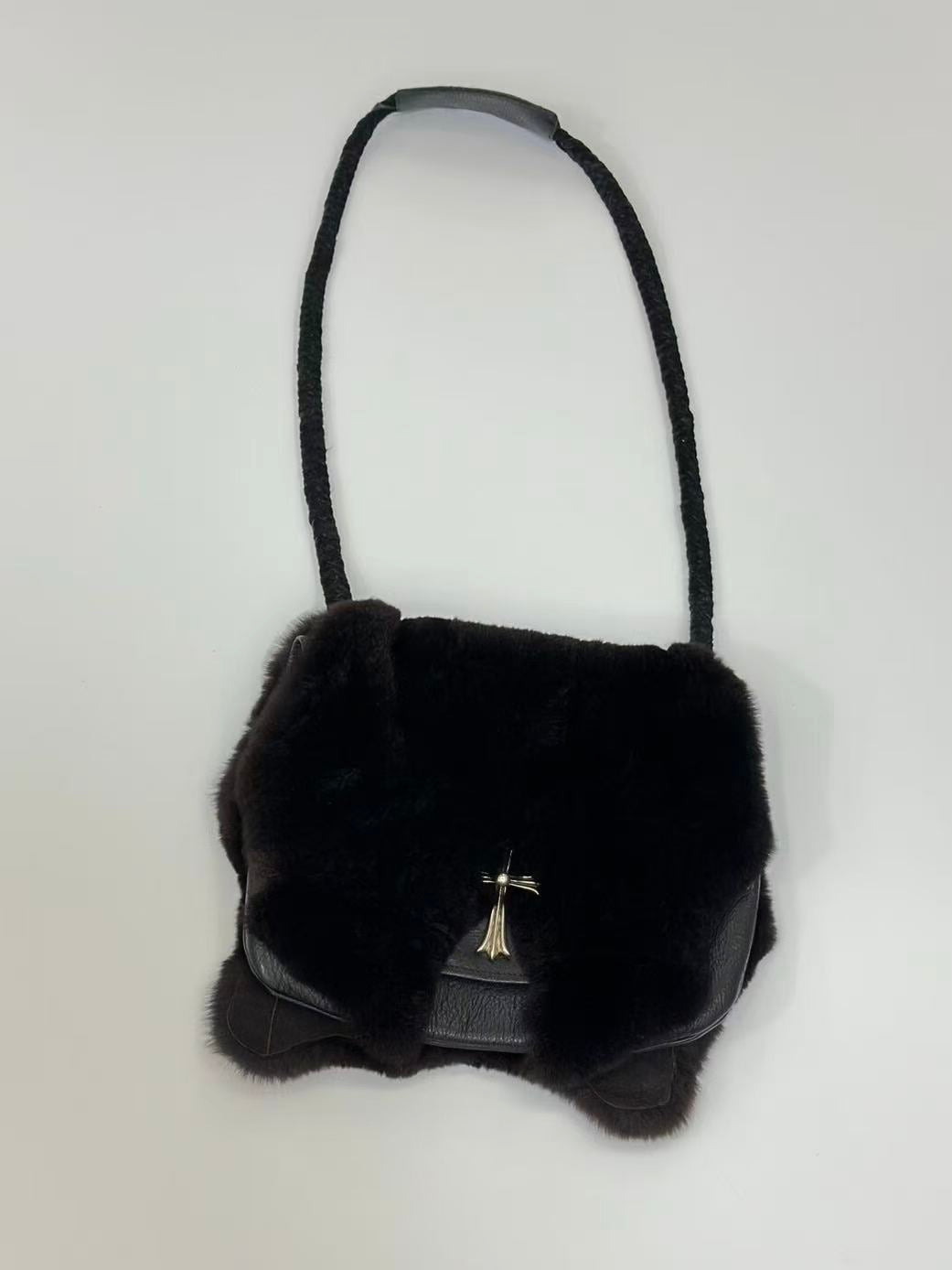 Chrome Hearts Mink Fur Crossbody Bag