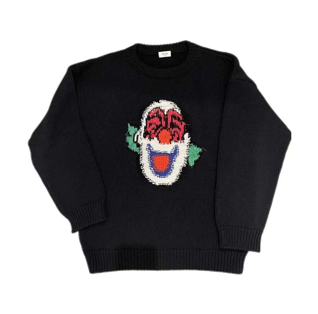 Celine 21SS By Hedi Slimane Clown Intarsia Knit Sweater