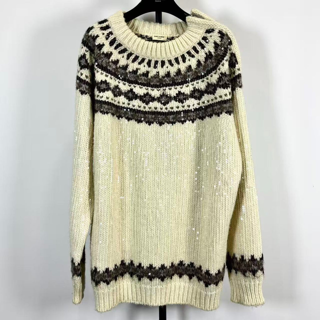Saint Laurent 13FW Runway Sequin Sweater