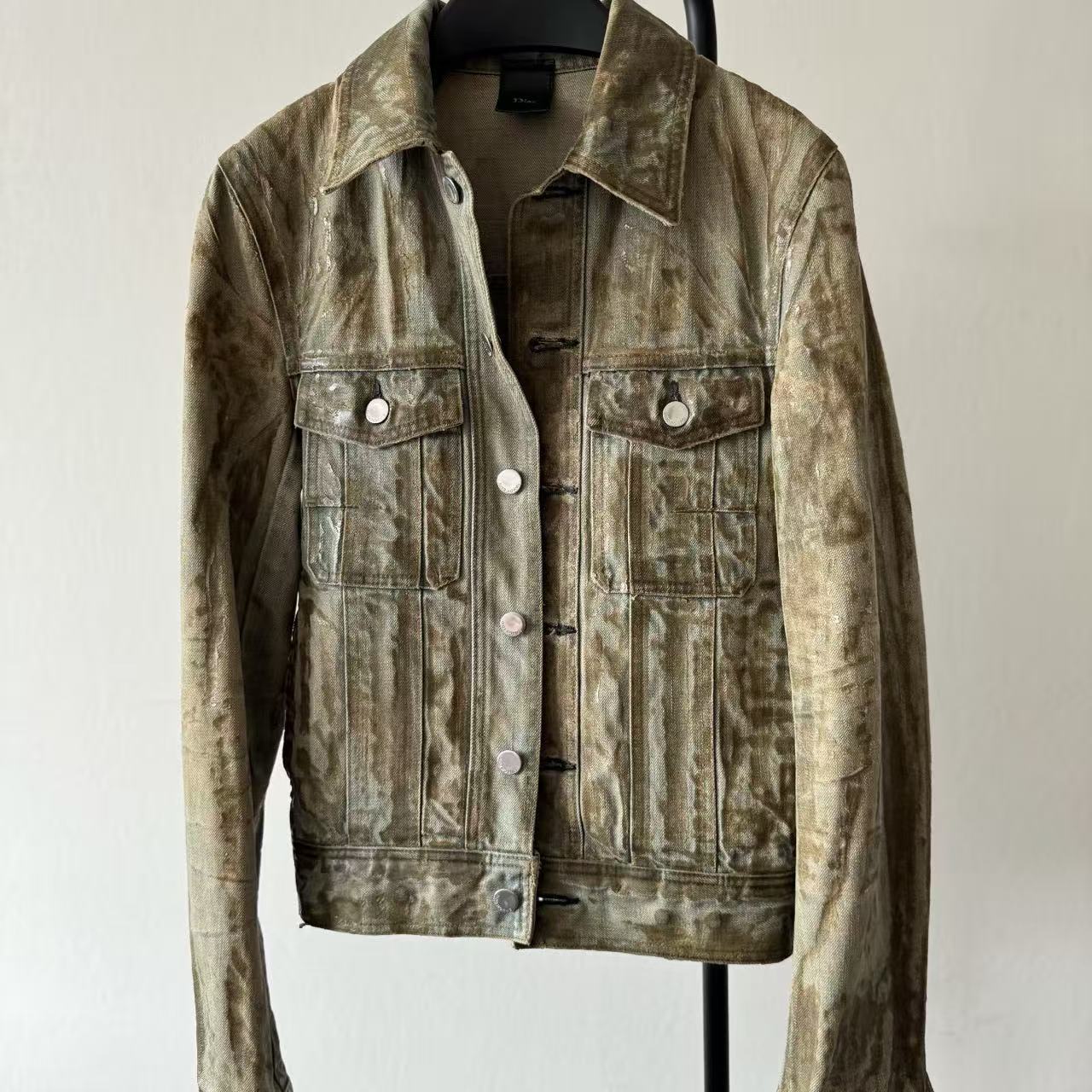 Dior Homme 04ss Strip Bleu Clair Waxed Denim Jacket