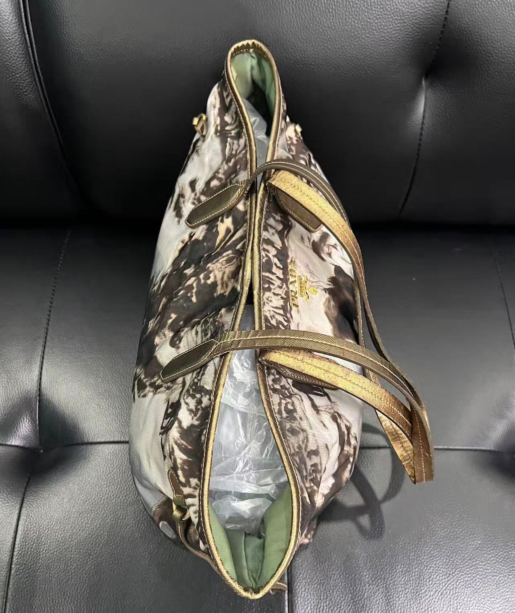 Prada 04FW Grigio Stampat Tessuto Nylon Tote Bag