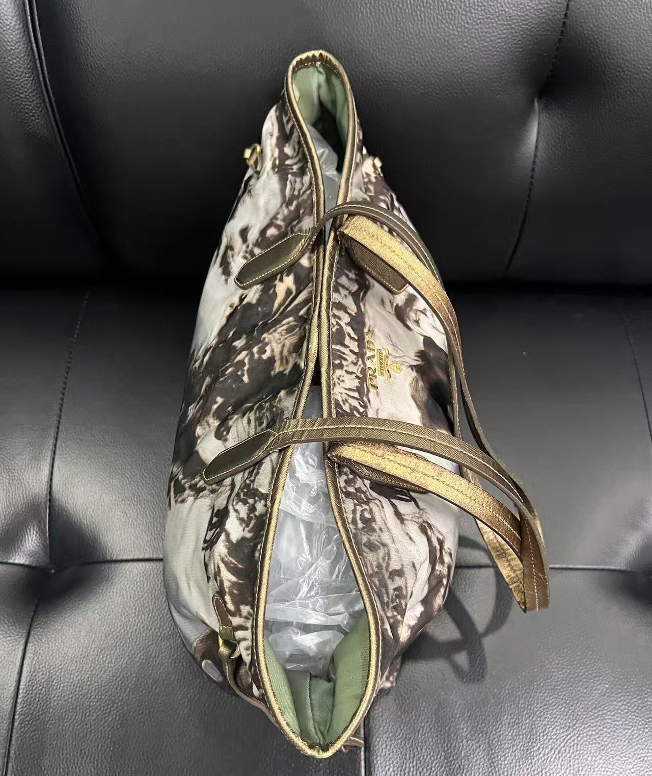 Prada 04FW Grigio Stampat Tessuto Nylon Tote Bag