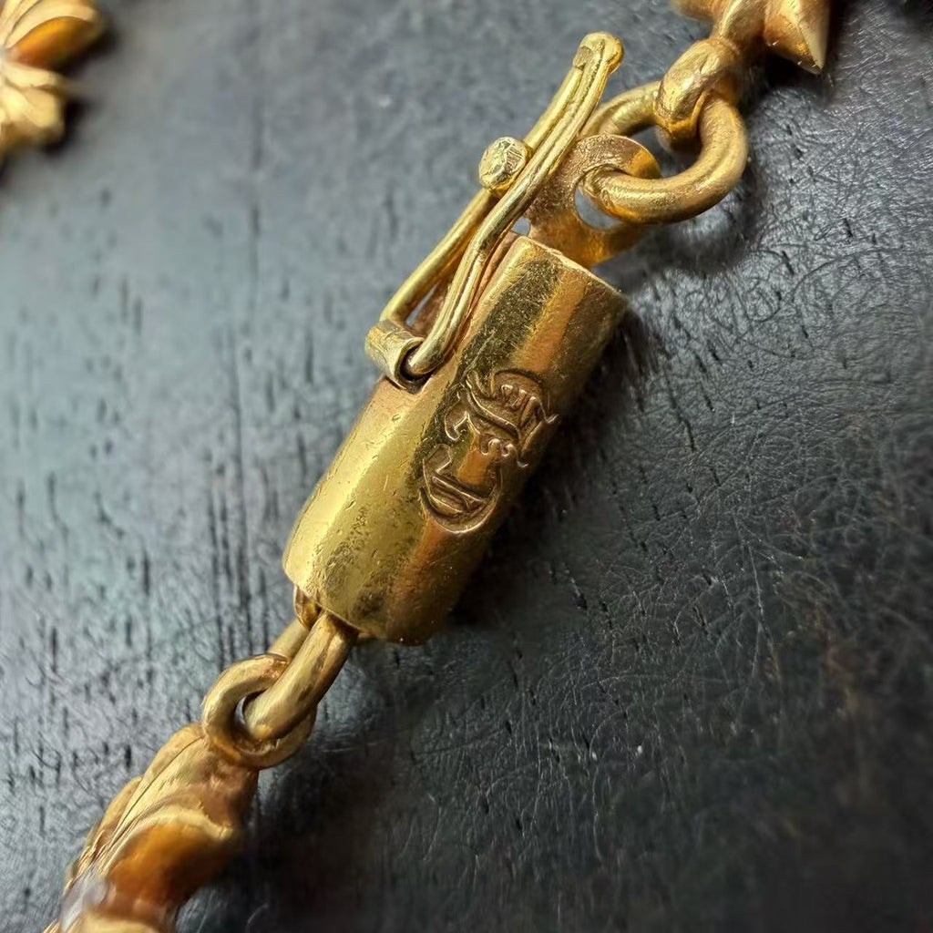 Chrome Hearts 22k Gold TinyE Diamond Pendant
