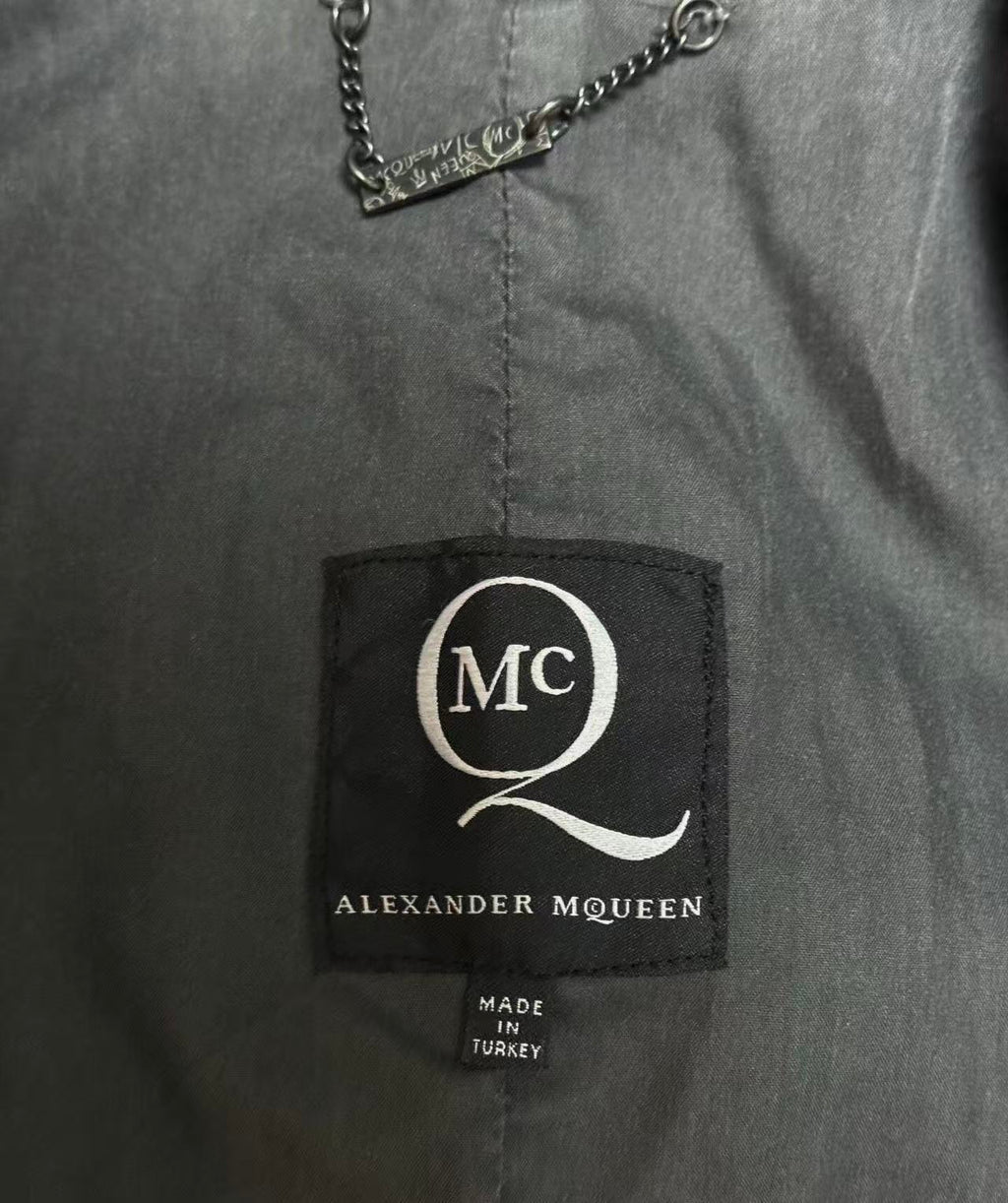 Alexander McQueen Washed Grey Cargo Blazer Jacket