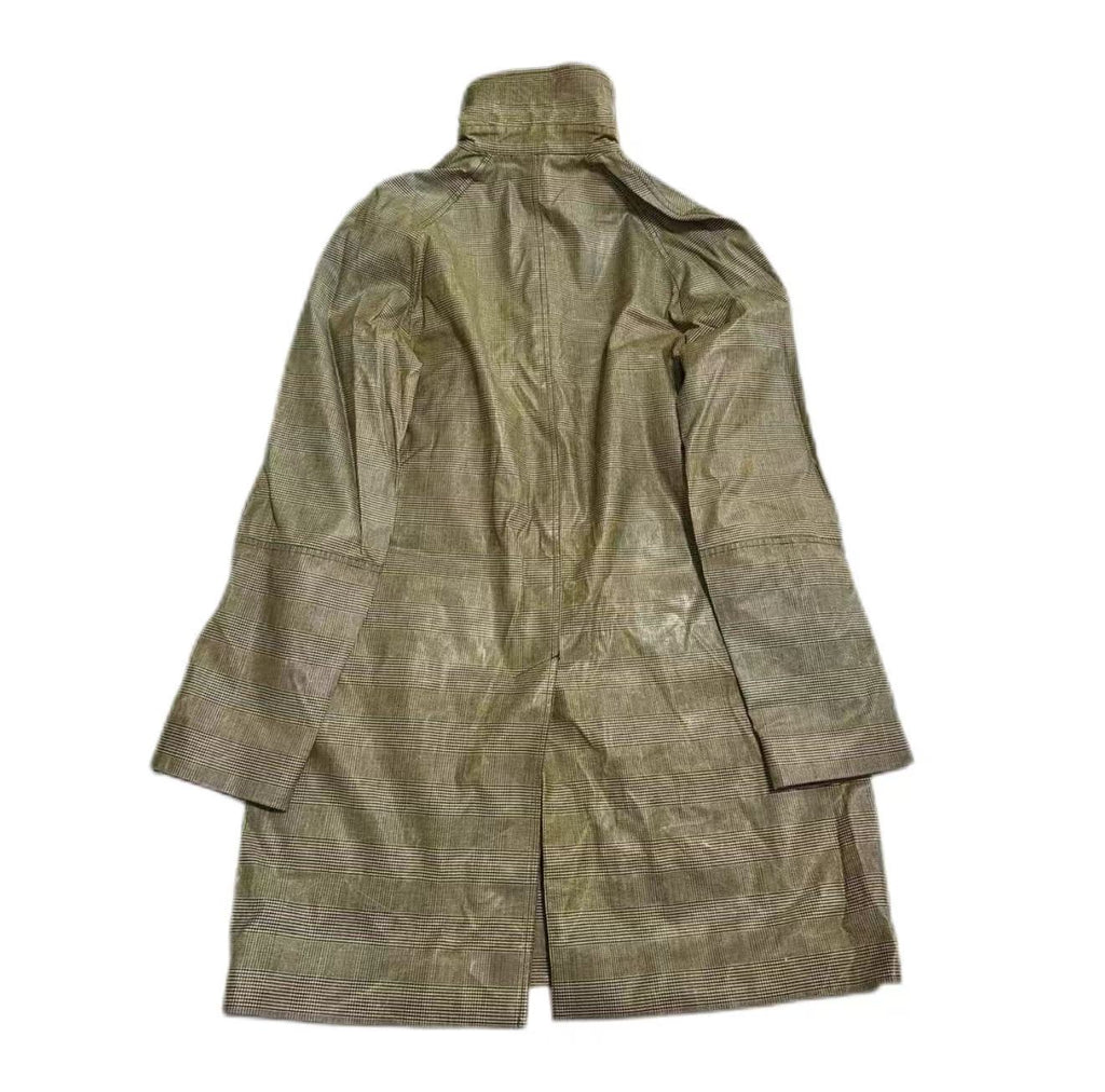 Dior Homme 07FW Navigate Waxy Coated Houndstooth Trench Coat
