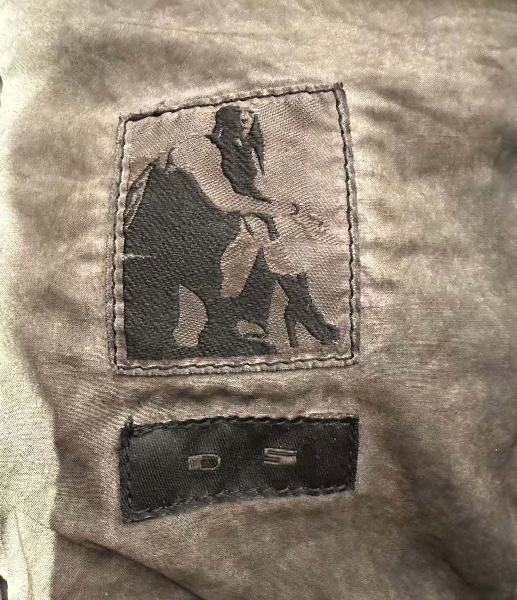 Rick Owens 15SS Batik Dark Dust Zip Collar Wax Denim Jacket