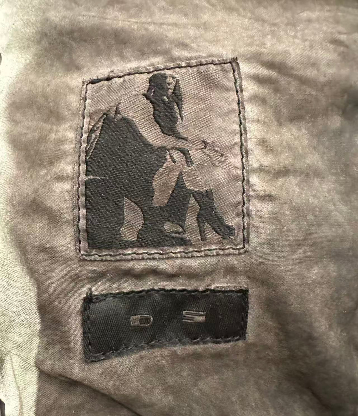 Rick Owens 15SS Batik Dark Dust Zip Collar Wax Denim Jacket