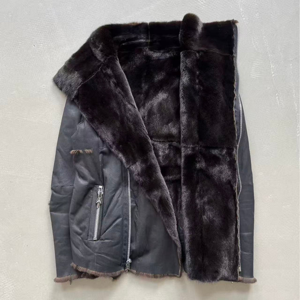 Chrome Hearts x Rick Owens Mink Fur Lined Jacket