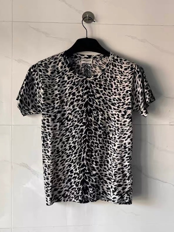 Saint Laurent 2016 Babycat Leopard Print T-Shirt