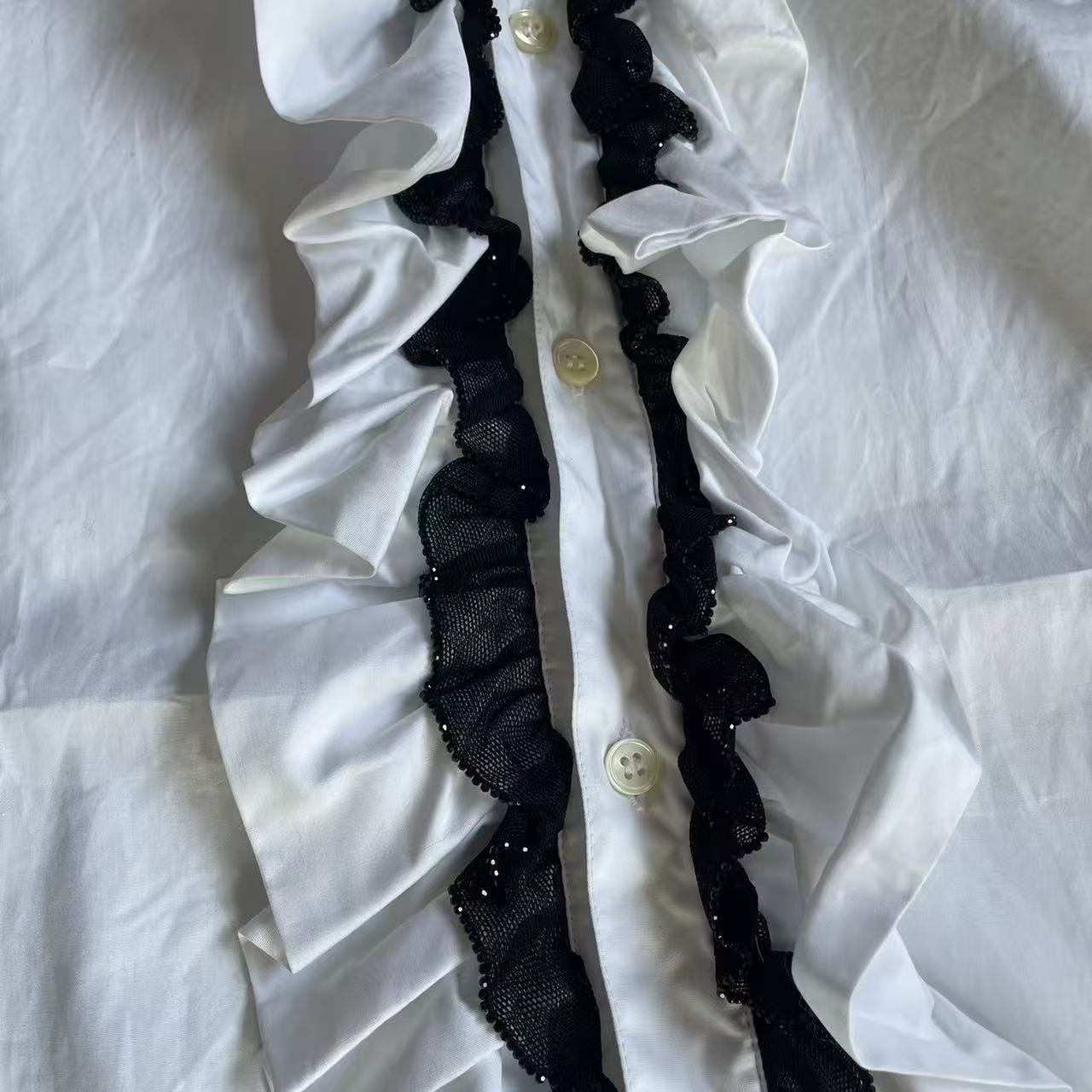 Saint Laurent 14AW Bib Ruffle Shirt Sample