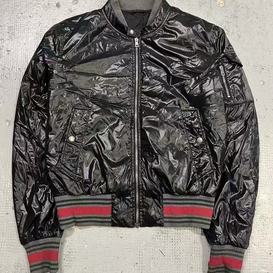 Gucci 08AW By Frida Giannini Web Accent Striped Bomber Jacket