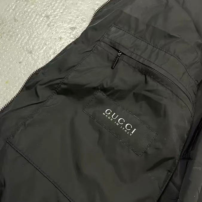 Gucci 08AW By Frida Giannini Web Accent Striped Bomber Jacket