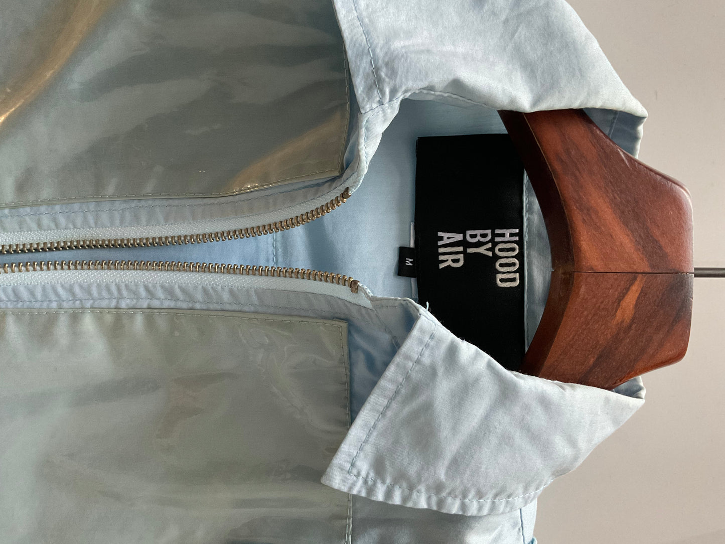 Hood by air blue sticker shirt