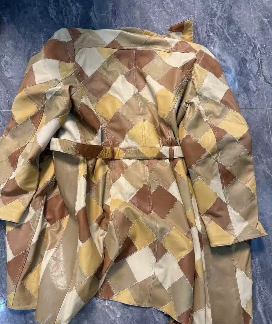 Chrome Hearts Leather Patchwork Coat
