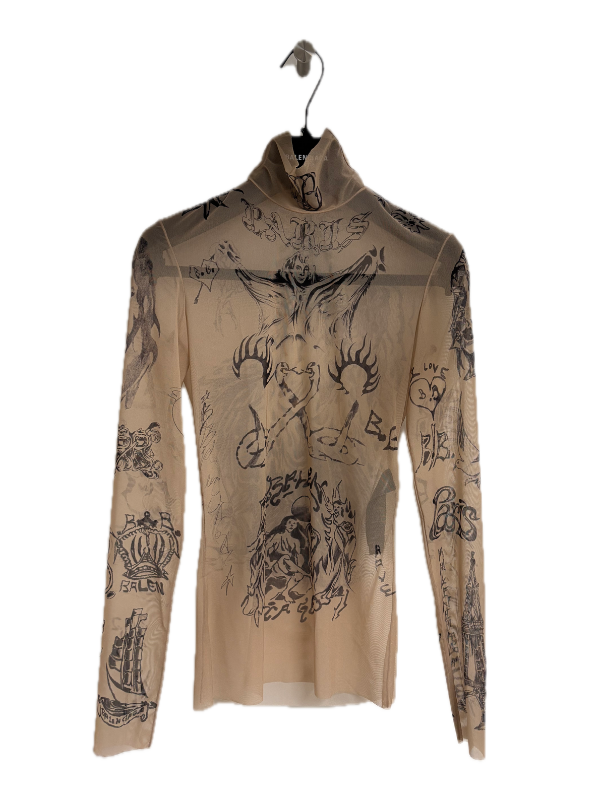 Balenciaga Tat Top in Light Beige