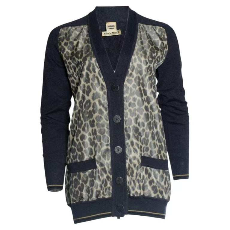 Hermes Leopard Print Cardigan