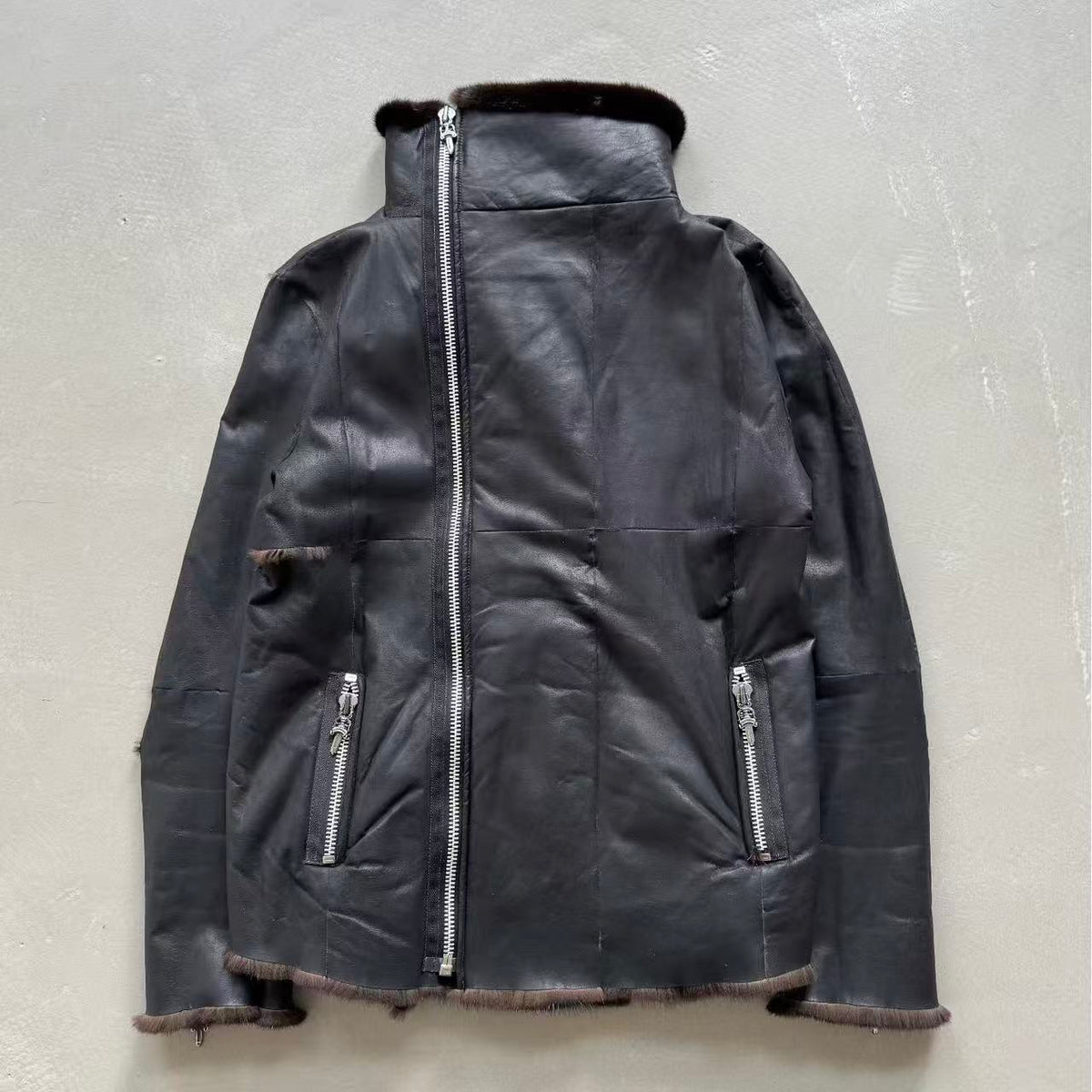 Chrome Hearts x Rick Owens Mink Fur Lined Jacket