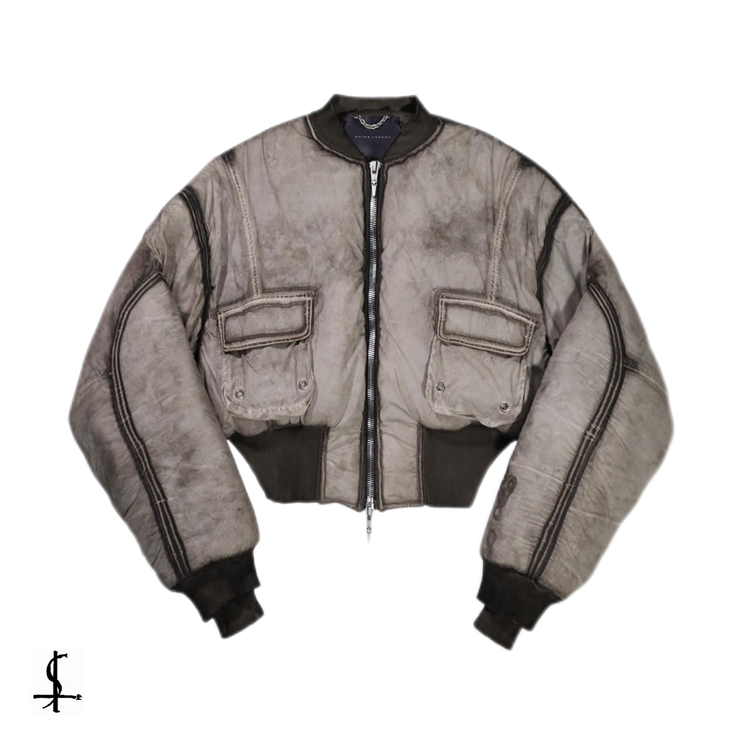 Shine Luxury cropped bomber jacket