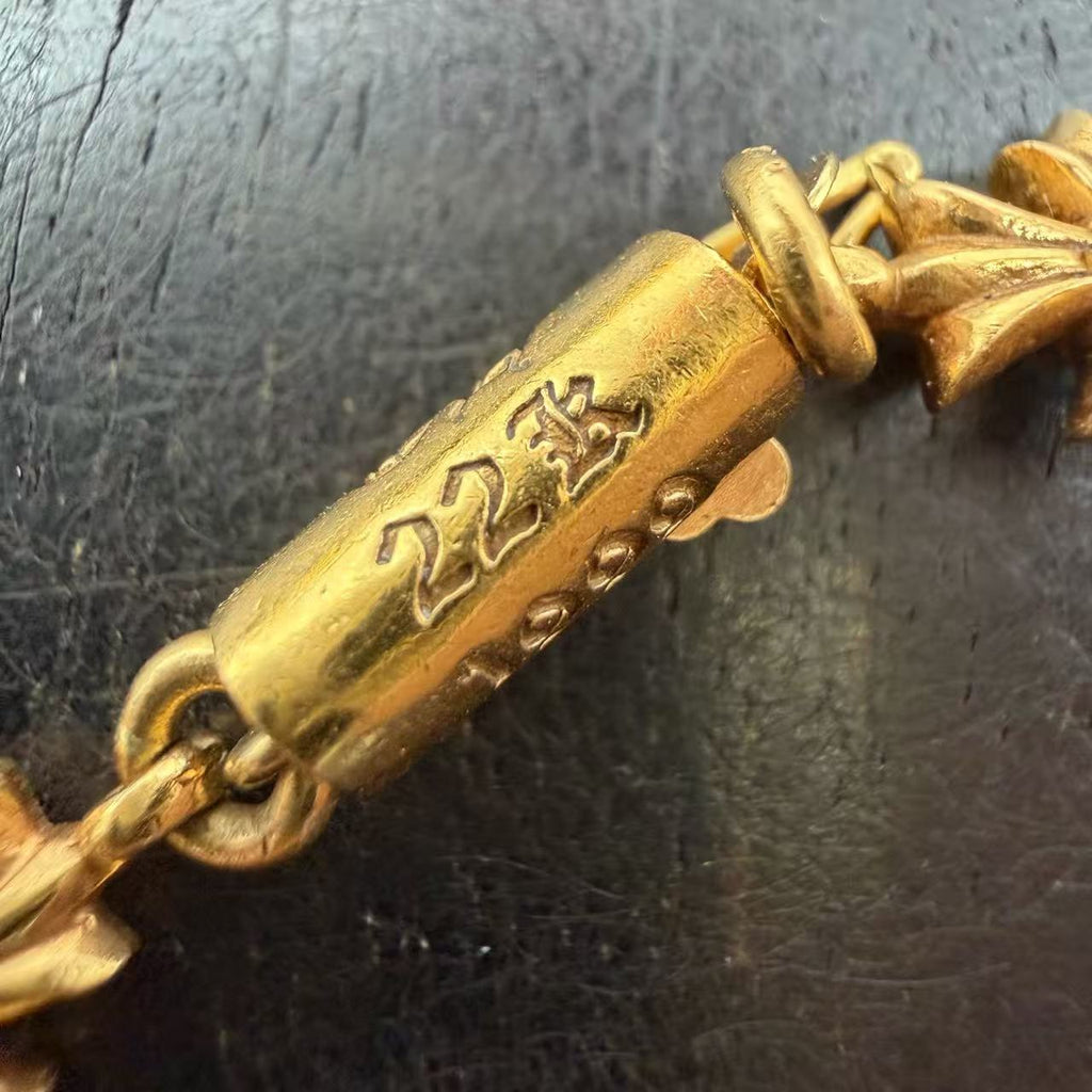 Chrome Hearts 22k Gold TinyE Diamond Pendant