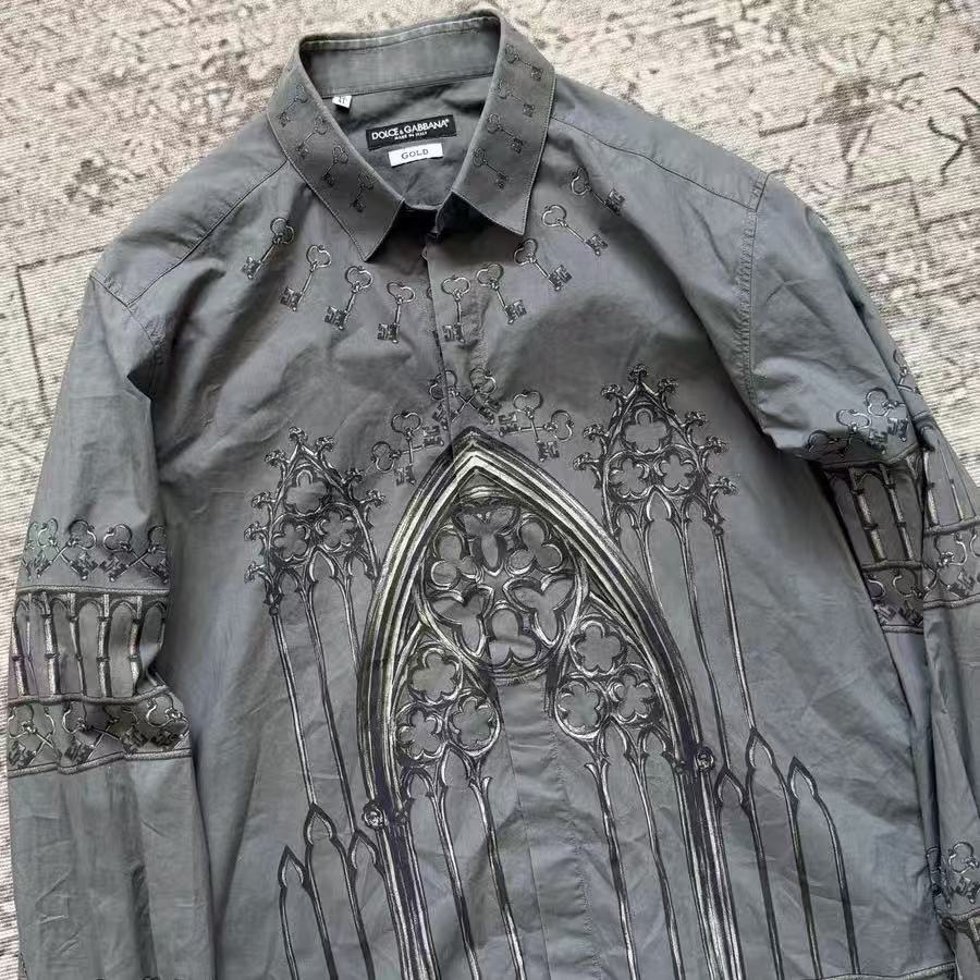 Dolce & Gabbana Gothic Church Flower Window Long Sleeve Shirt