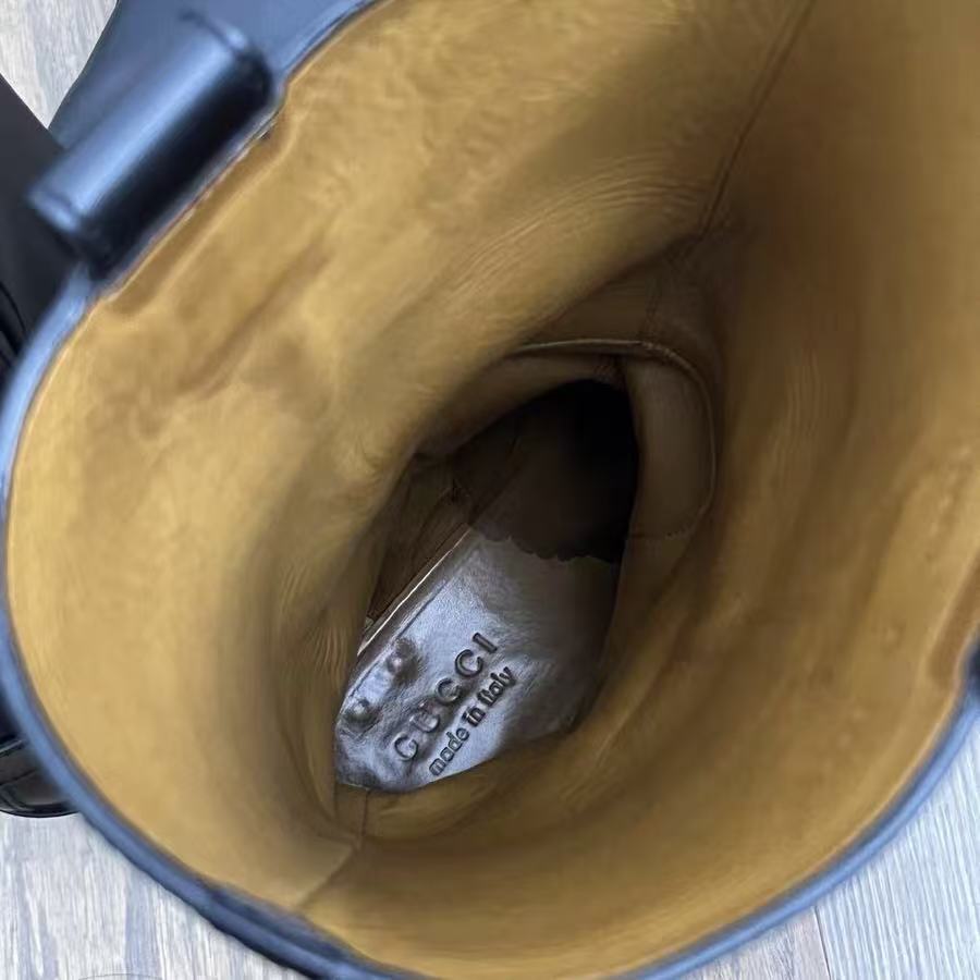 Gucci 23ss Harness Detail Leather Boots