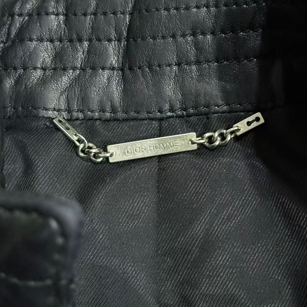 Dior Homme 04AW “VOTC”  Wool Blend Leather Sleeve Jacket