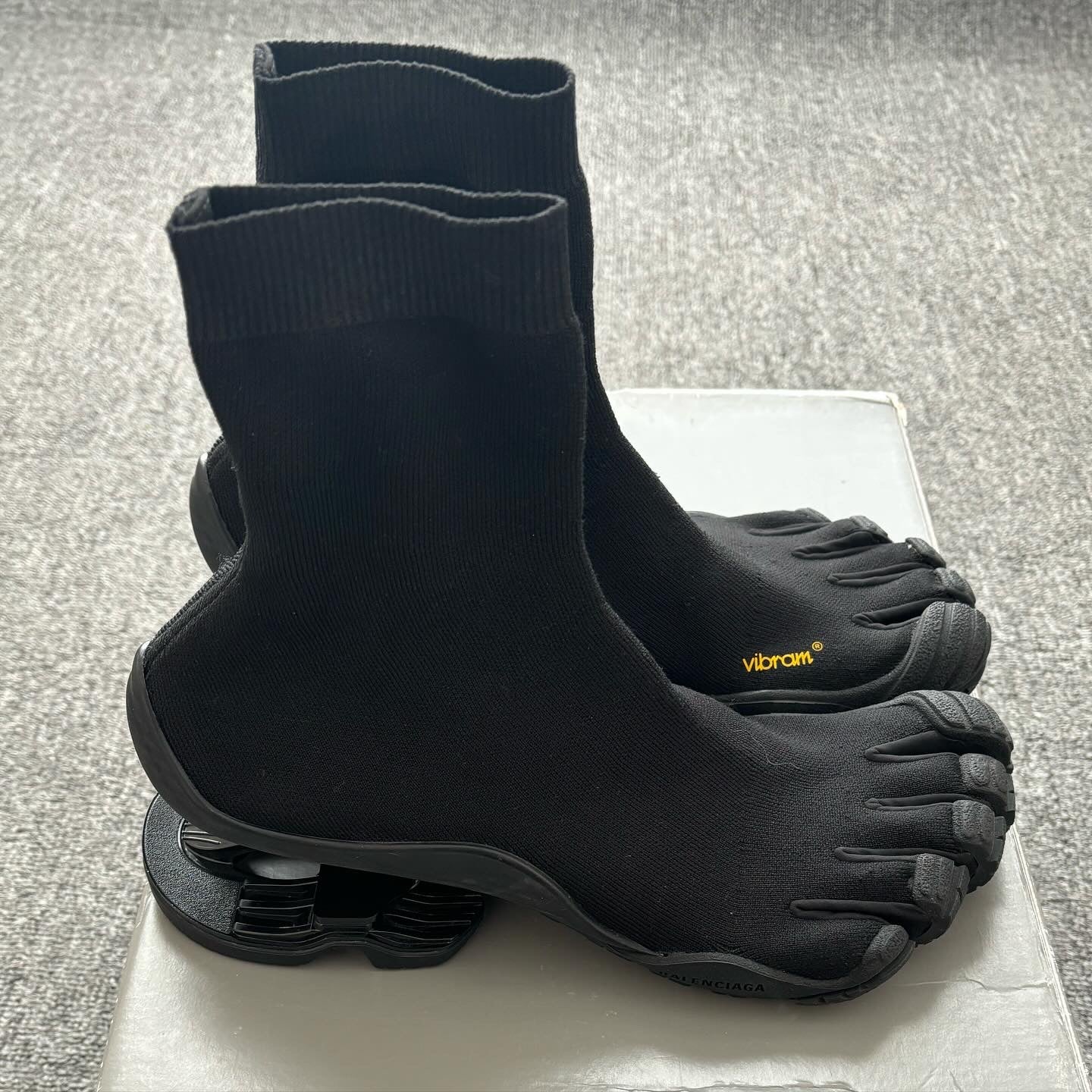 Balenciaga Vibram X High-top Toe Sneakers in Black