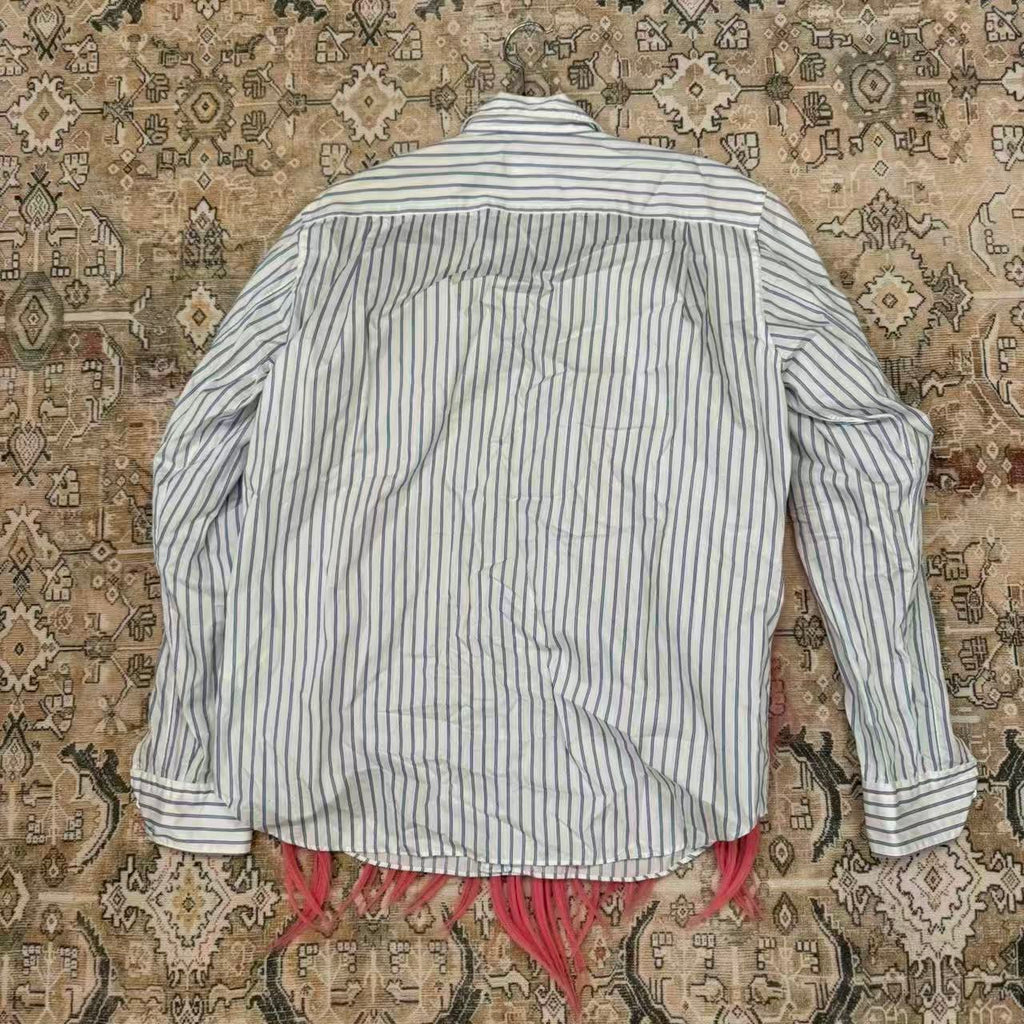 Comme des Garcons Homme Plus 20AW Pink Hair Wig Striped Shirt