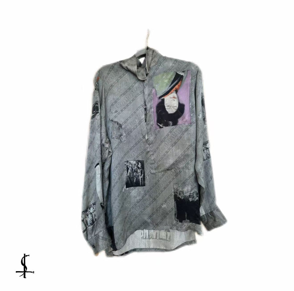 Yohji  Yamamoto Pour Homme Printed Silk Shirt