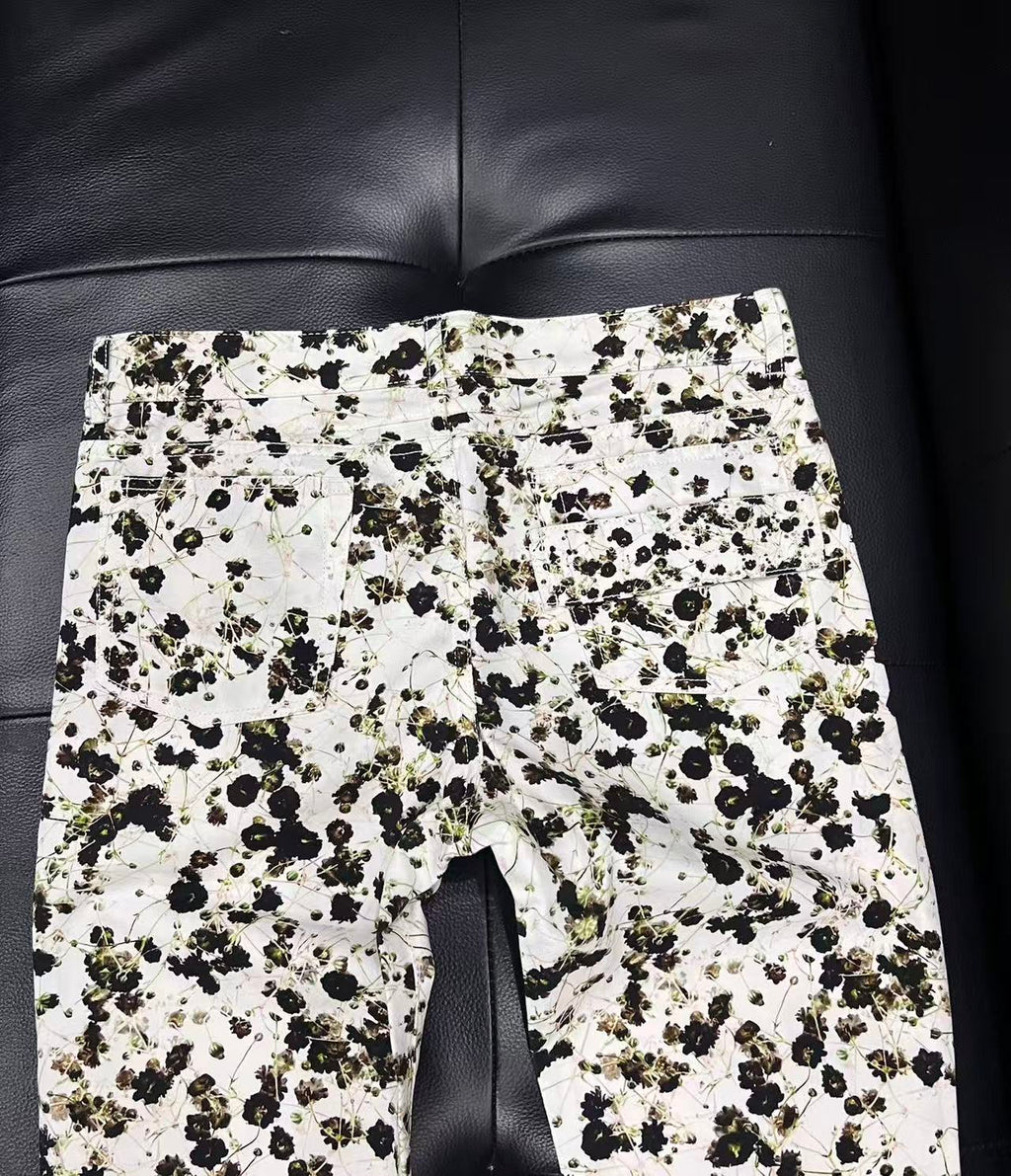 Givenchy 15SS Slim Floral Print Denim