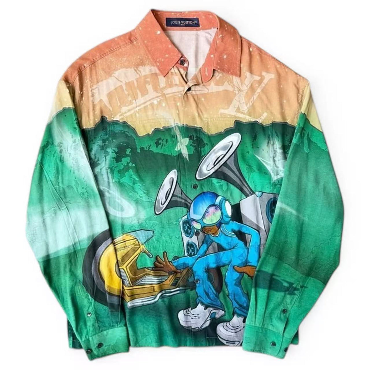 Louis Vuitton 23AW Speaker Man Print Long-Sleeve Shirt