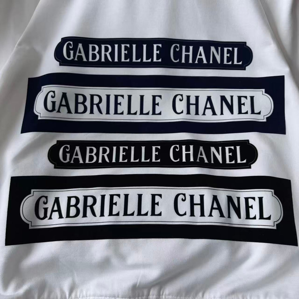 CHANEL 17FW Gabrielle Chanel Logo Striped Sweatshirt