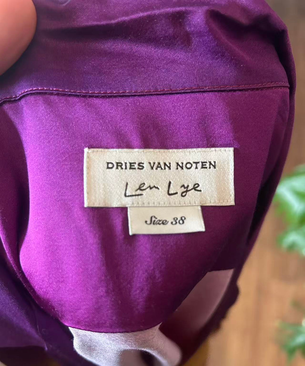 Dries Van Noten len lye clive satin printed short sleeve shirt