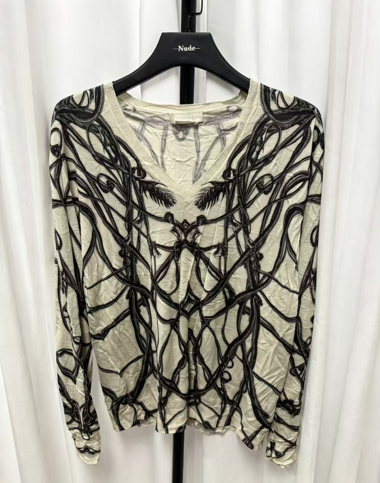 Alexander Mcqueen Thorns Pleated Vine Sweater