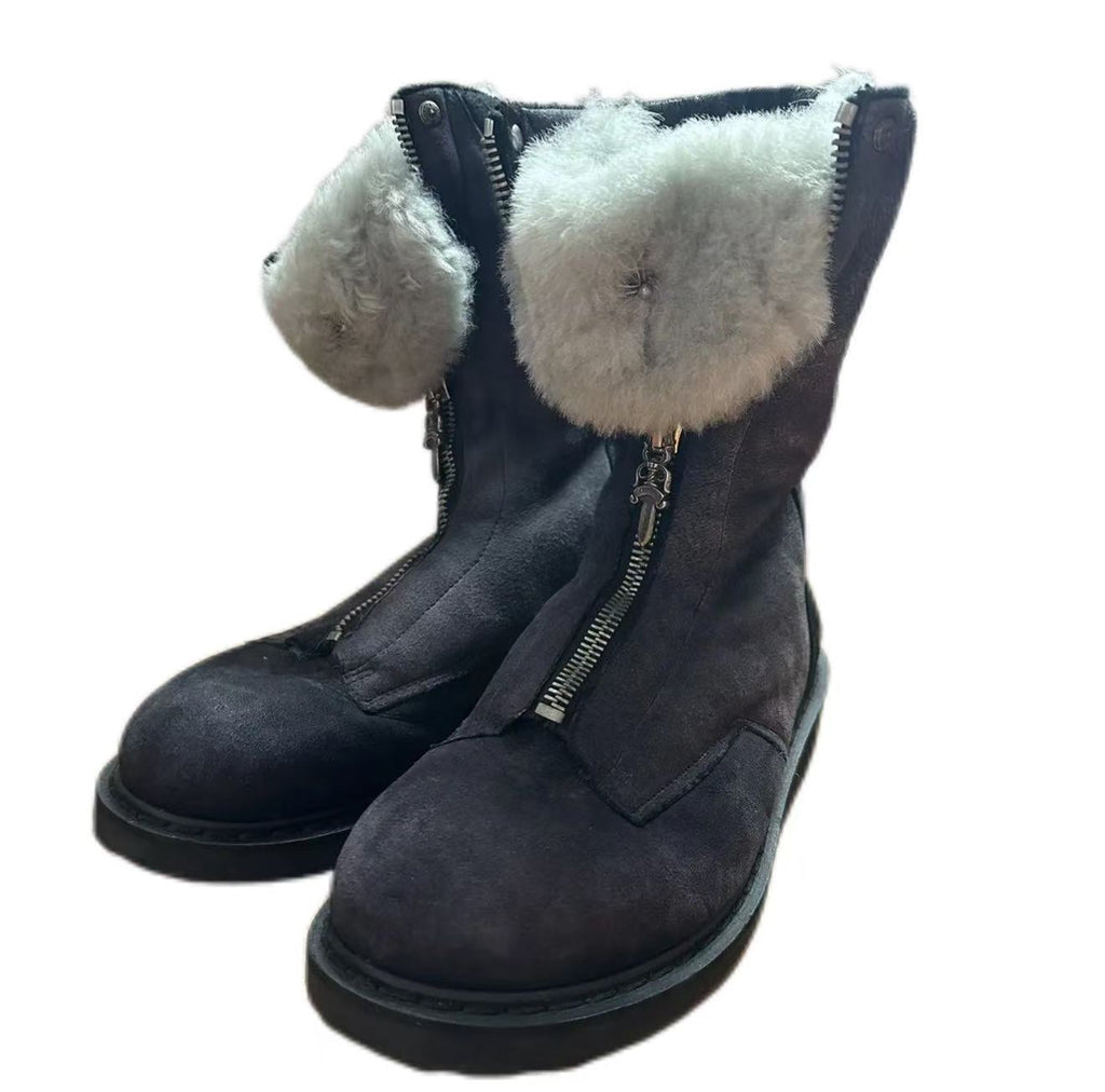 Chrome Hearts x Rick Owens Shearling Mohawk Boots