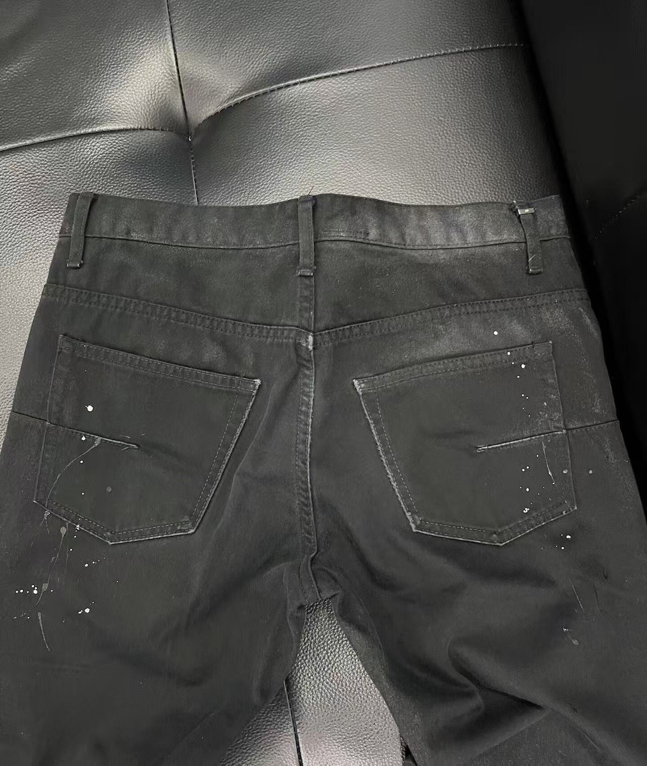 Dior Homme by Kris Van Assche Waxed Paint Splatter Denim Jeans