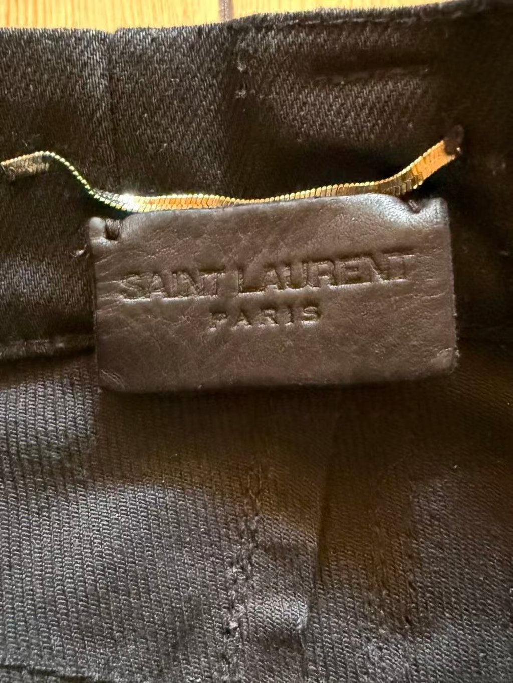 Saint Laurent Paris 5-Zip Biker Leather Paneled Denim Jeans