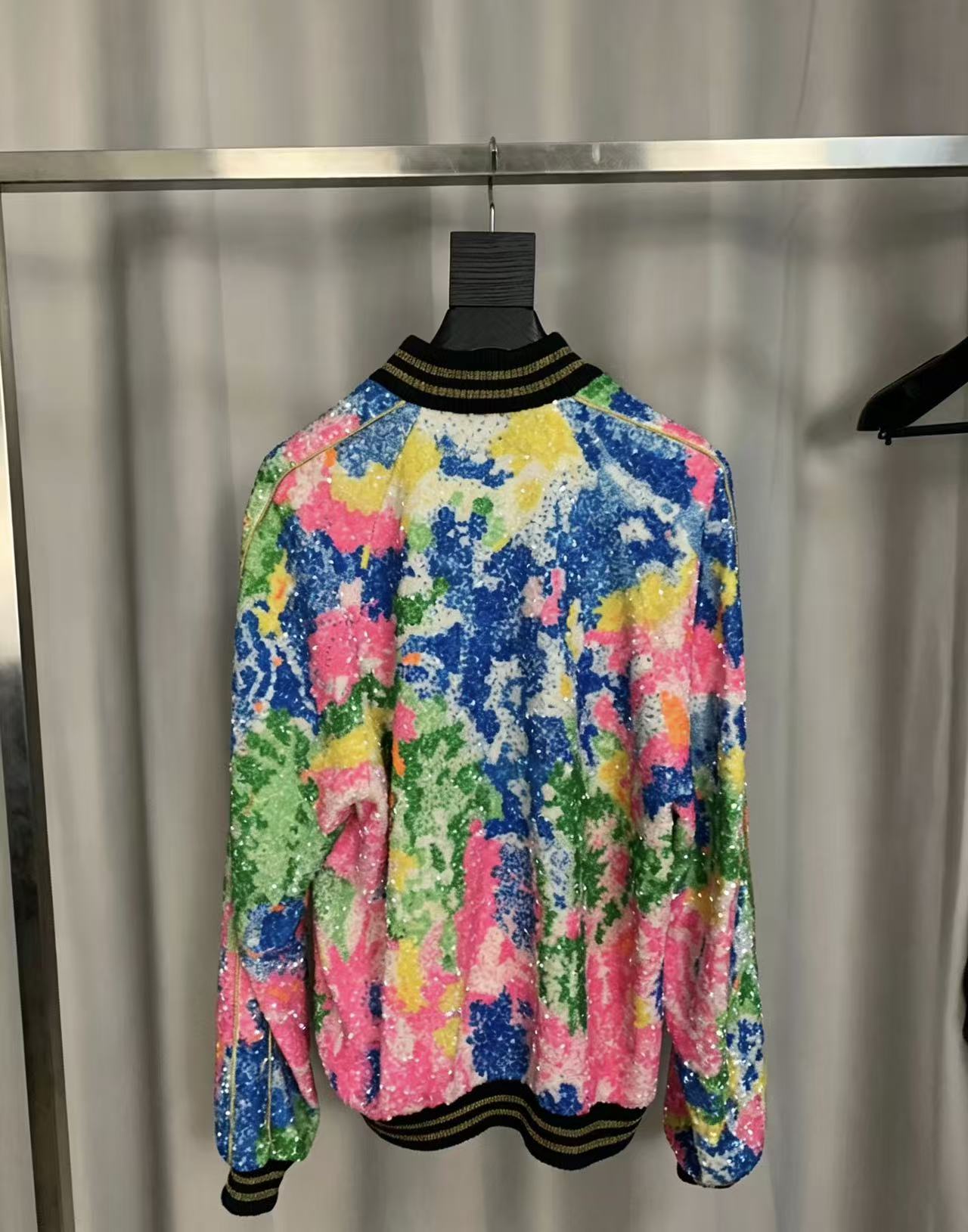 Saint Laurent 16SS Sequin Embroidery Bomber Jacket Sample