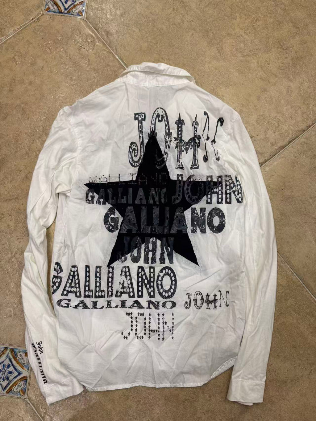 John Galliano Star Print Long sleeved shirt