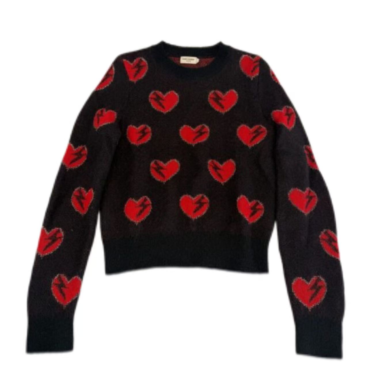Saint Laurent 17AW Lightning Heart Mohair Sweater