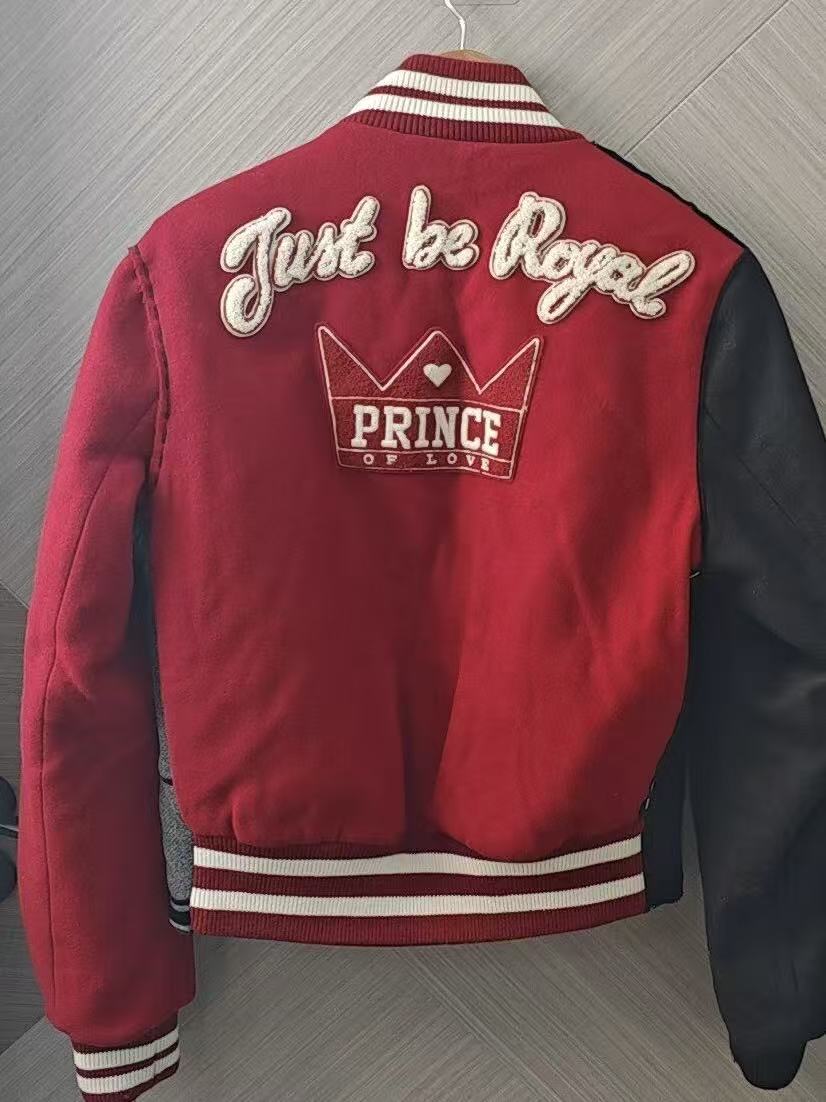 Dolce&Gabbana 17AW King of Hearts Patchwork Varsity Jacket