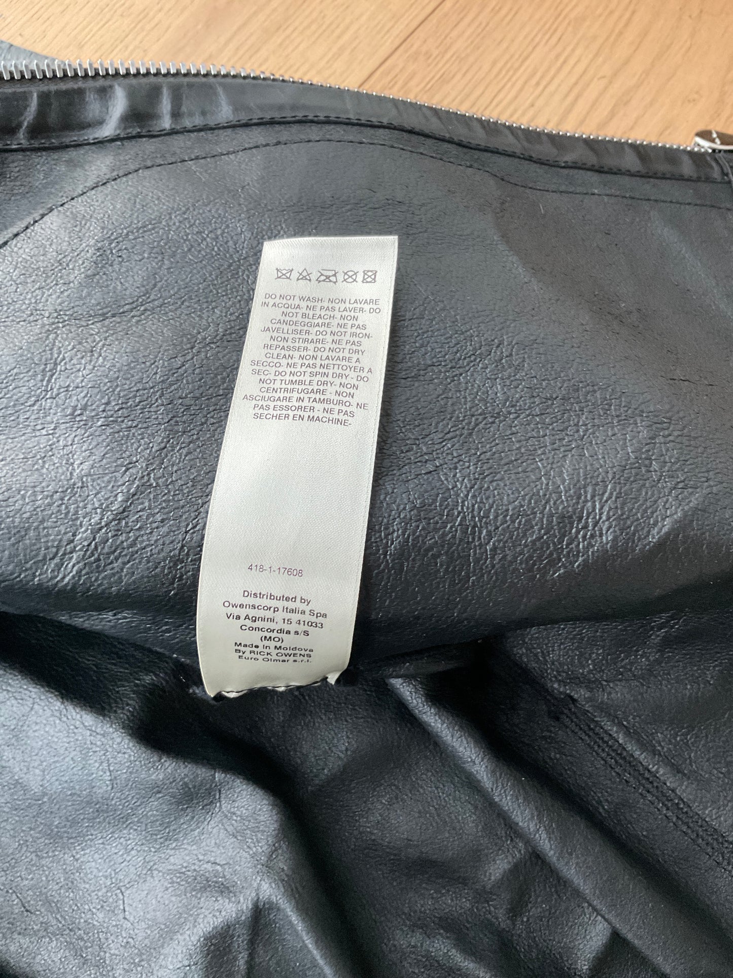 Rick Owens gloved leather jacket