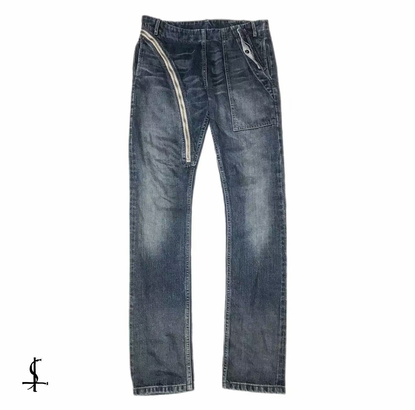 Rick Owens 14SS Hustler Selvedge Air Cut Denim Jeans