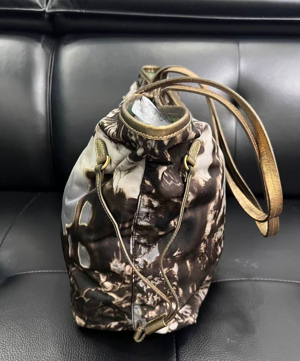 Prada 04FW Grigio Stampat Tessuto Nylon Tote Bag
