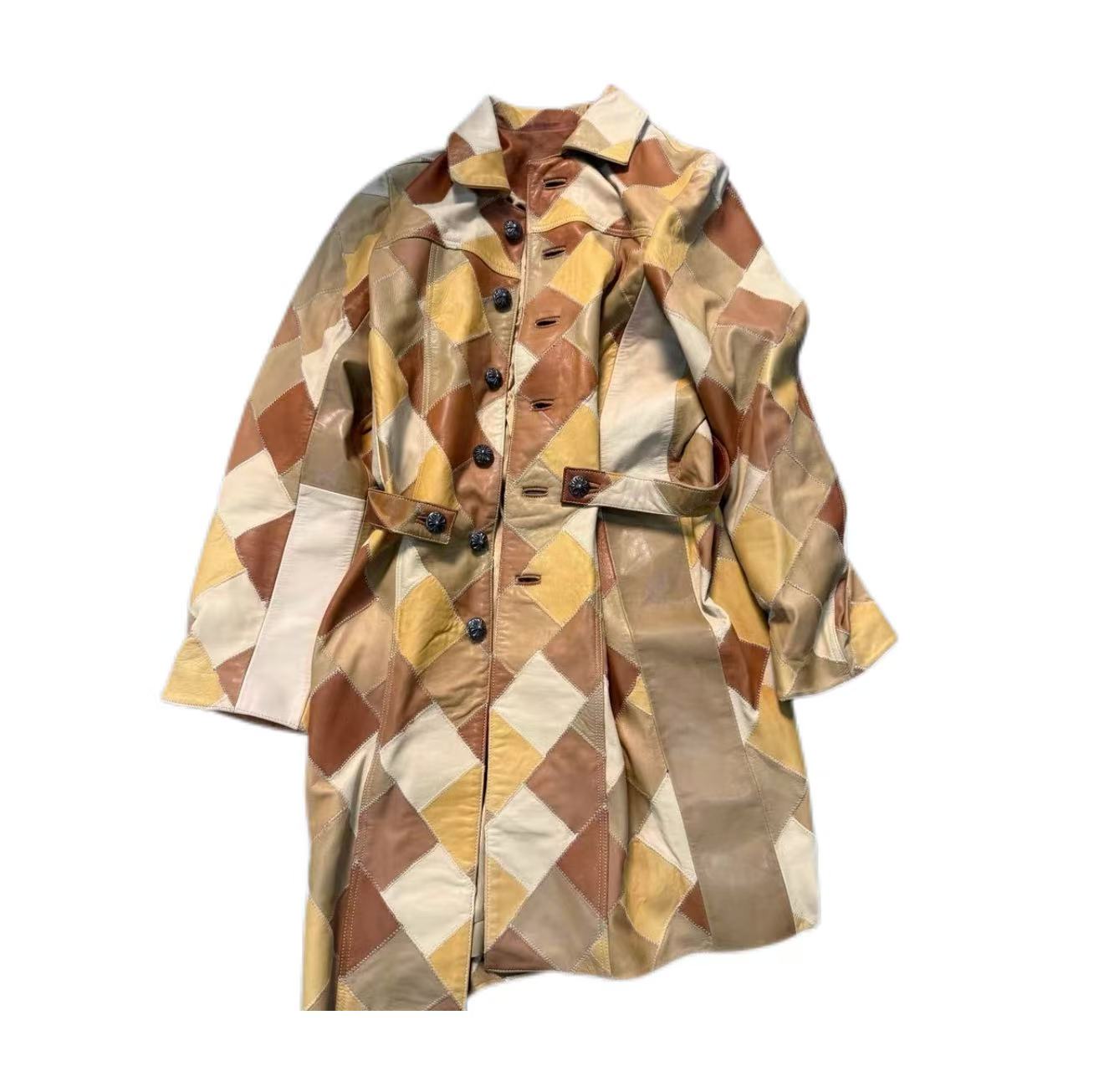 Chrome Hearts Leather Patchwork Coat