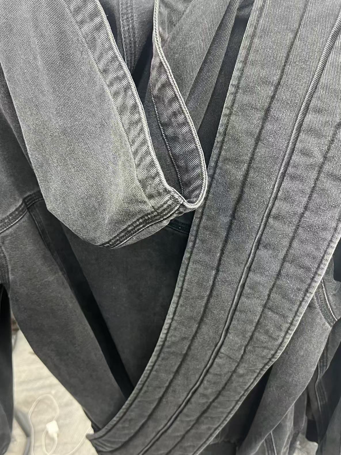 Louis Vuitton By Virgil Abloh 19FW Zip Throw Denim Hoodie With Sash And Patch